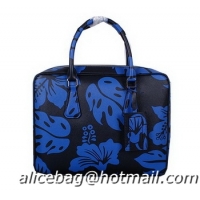 Prada Saffiano Leather Briefcase P291 Blue