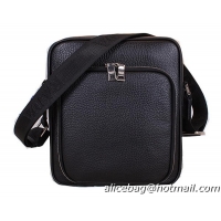PRADA Grainy Leather Messenger Bag VA6688 Black
