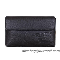 Prada Grainy Leather Clutch P2221 Black