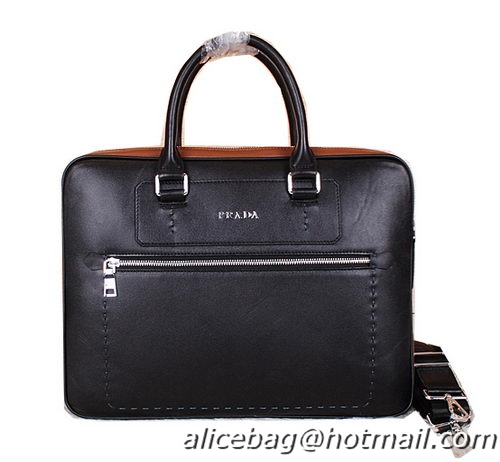Prada Original Leather Briefcase P38081 Black