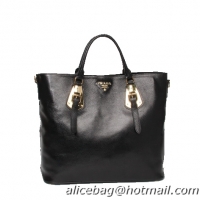 Prada Original Bright Leather Tote Bag BN1902 Black