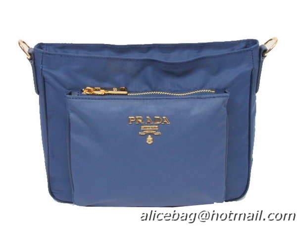 Prada Nylon Fabric Shoulder Bag BT0693 Royal