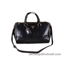 Prada Bright Leather Boston Bag BN6260 Black