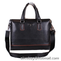 Prada Calfskin Leather Briefcase P501032 Black