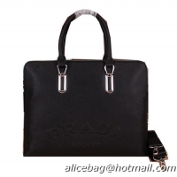 Prada Saffiano Calfskin Leather Briefcase PR66261 Black