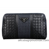 Prada Calfskin Leather Clutch P50792 Black
