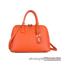 Inexpensive PRADA Saffiano Calf Leather Two Handle Bag BL0837 Orange