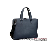 Prada Saffiano Calf Leather Briefcase 80007-1 Blue