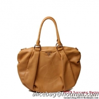 Prada Bauletto Shoulder Bag Calfskin Leather BL0637 Apricot