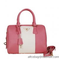 PRADA Saffiano Leather Two Handle Bag BN0823 Pink&White