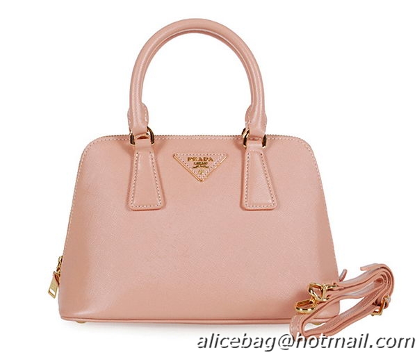 Prada Shiny Saffiano Leather Two Handle Bag BL0838 Light Pink