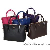 Prada BN0890 Grainy Calf Leather Two-Handle Bag