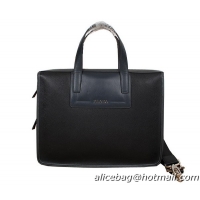 Prada Saffiano Calf Leather Briefcase 86051 Black