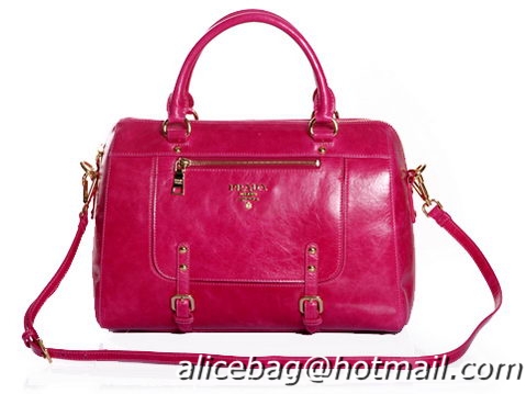 PRADA BN0828 Rose Bright Leather Tote Bag