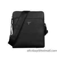 Prada Grainy Leather Messenger Bags P253 Black