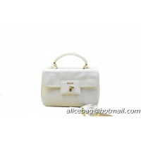 Prada Saffiano Leather Top Handle Bag BN2568 White