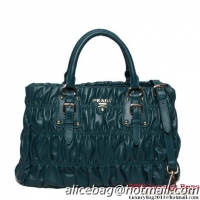 Prada Gaufre Calf Leather Top Handle Bag BN2346 Dark Green