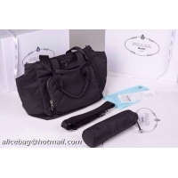 High Qulity Cheap Prada Tessuto Nylon Diaper Bag BR4102 Black