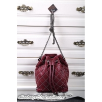 Top Design Stella McCartney Falabella Studded Quilted Bucket Bag SMC013 Wine