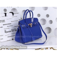 Most Popular Hermes Birkin 30CM Tote Bags Litchi Leather H30CT Blue