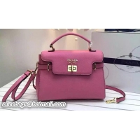 Classic Hot Prada Grainy Leather Top Handle Bags BN0911 Pink