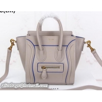 Hand Held Celine Luggage Nano Tote Bag Original Leather CLY33081S Grey