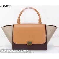 Famous Celine mini Trapeze Bag Original Nubuck Leather CTA3345 Wheat&Brown&Apricot