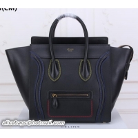 Discount Fashion Celine Luggage Mini Tote Bag Original Leather CLY33081L Black