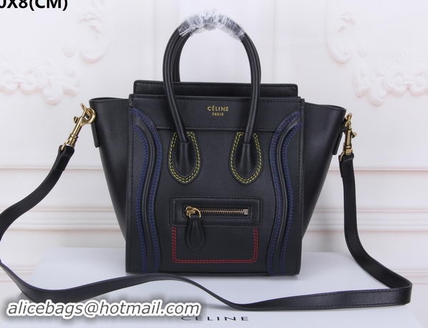 Fashion Luxury Celine Luggage Nano Tote Bag Original Leather CLY33081S Black
