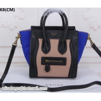 Sumptuous Celine Luggage Nano Tote Bag Original Leather CLY33081S Camel&Black&Blue