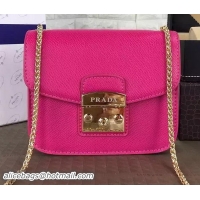 Pretty Style PRADA Flap Shoulder Bag Grainy Leather BT1093 Rose
