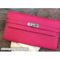 Free Shipping Cheap Hermes Kelly Wallet Epsom Leather H009 Rose