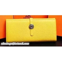 Most Popular Hermes Dogon Original Leather Wallet H509 Yellow
