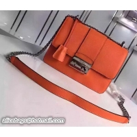 Buy Inexpensive Prada Flap Shoulder Bag Calfskin Leather 1BD080 Orange