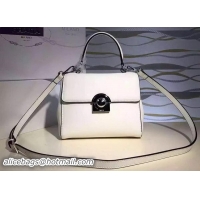 Trendy Design Prada Arcade Flap Shoulder Bag Calfskin Leather 1BD020 White