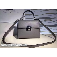 Charming Prada Arcade Flap Shoulder Bag Calfskin Leather 1BD020 Grey