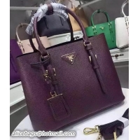 Good Looking Prada Saffiano Leather Tote Bags BN2821 Deep Purple