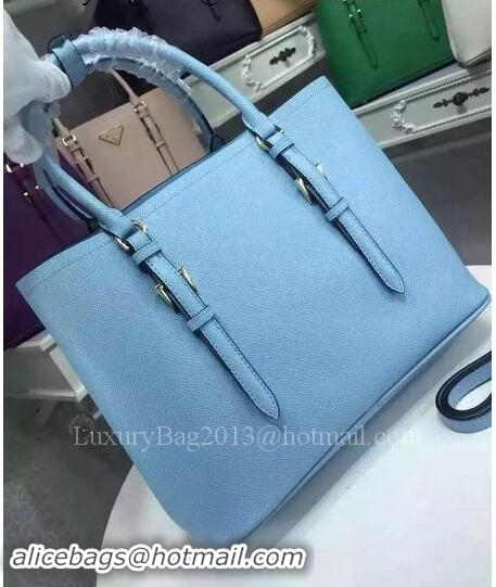 Discount Fashion Prada Saffiano Leather Tote Bags BN2821 SkyBlue