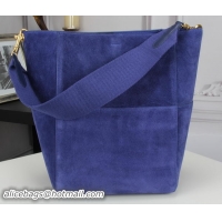 Popular Style CELINE Sangle Seau Bag in Original Suede Leather C3360 Royal