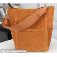 Unique Style CELINE Sangle Seau Bag in Original Suede Leather C3360 Wheat