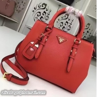 Classic Prada Calfskin Leather Tote Bag BL6902 Red