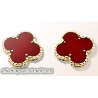Best Fashion Vintage Alhambra Earrings VCARD40400 Red
