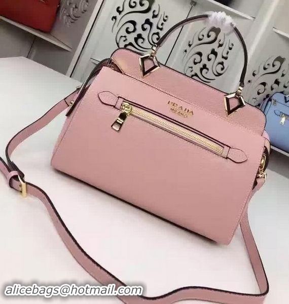Durable Prada Top Handle Bag Calfskin Leather P01963 Pink