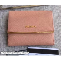 Refined Prada Saffiano Leather Wallet 1MH523 Pink