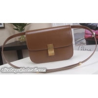 Best Grade Celine Classic Box Flap Bag Calfskin Leather C3369 Brown
