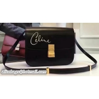 Best Grade Celine Classic Box Flap Bag Smooth Leather C20446 Black