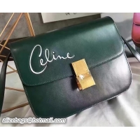 Purchase Celine Classic Box Flap Bag Smooth Leather C20446 Green