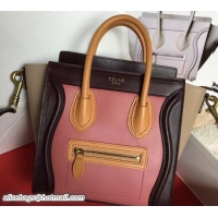 Stylish Celine Luggage Nano Tote Bag in Original Leather Burgundy/Pink/Khaki/Grained Beige 7031101