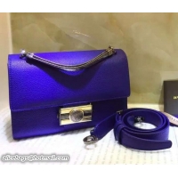 Best Grade Bvlgari Monete Flap Cover Small Bag with Tubogas Handles 38558 Blue