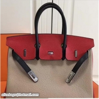 Unique Discount Hermes Mini Birkin 25cm Bag in Original Togo Leather Bag H60401 Light Brown/Red